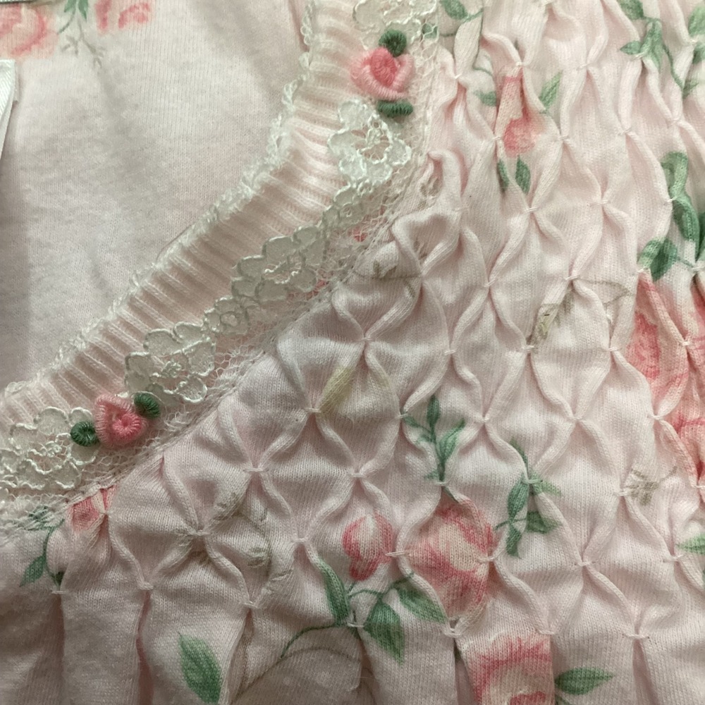 Celestial Dreams Pink Smocked Granny Nightgown Sleeveless Midi Medium Flaw - Picture 4 of 8